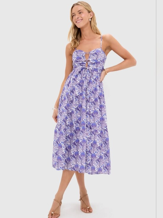 Hyacinth House Dresses & Skirts - Hyacinth House Purple Multi Floral Corinne Cut-Out Midi Dress Size XL NWT